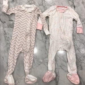 2 Pack Burt’s Bees Baby zip-up, footed Pajamas